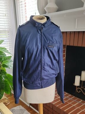 Members Only Navy Blue Slim Bomber Jacket